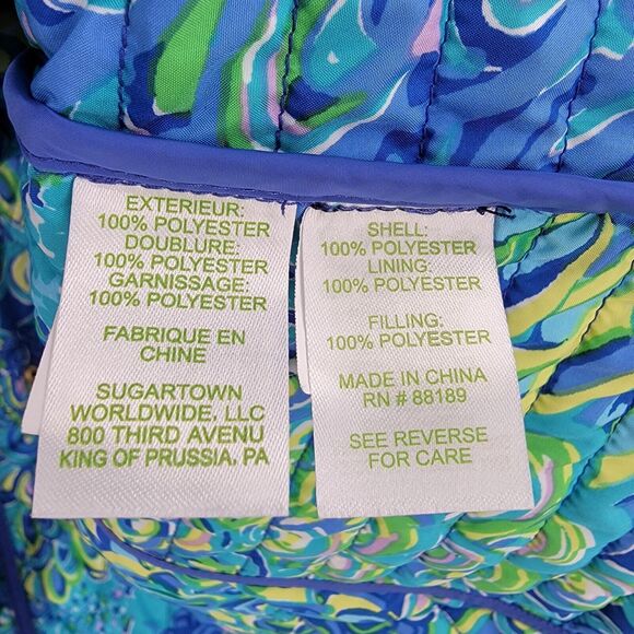 Lilly Pulitzer Blake Quilted Vest Iris Blue Size Small Pockets - Picture 14 of 16
